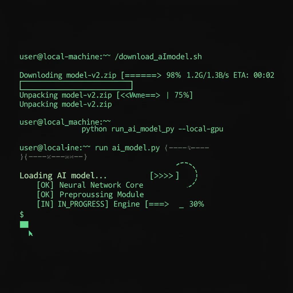 在終端機下載並執行 Gemma 4 模型的畫面