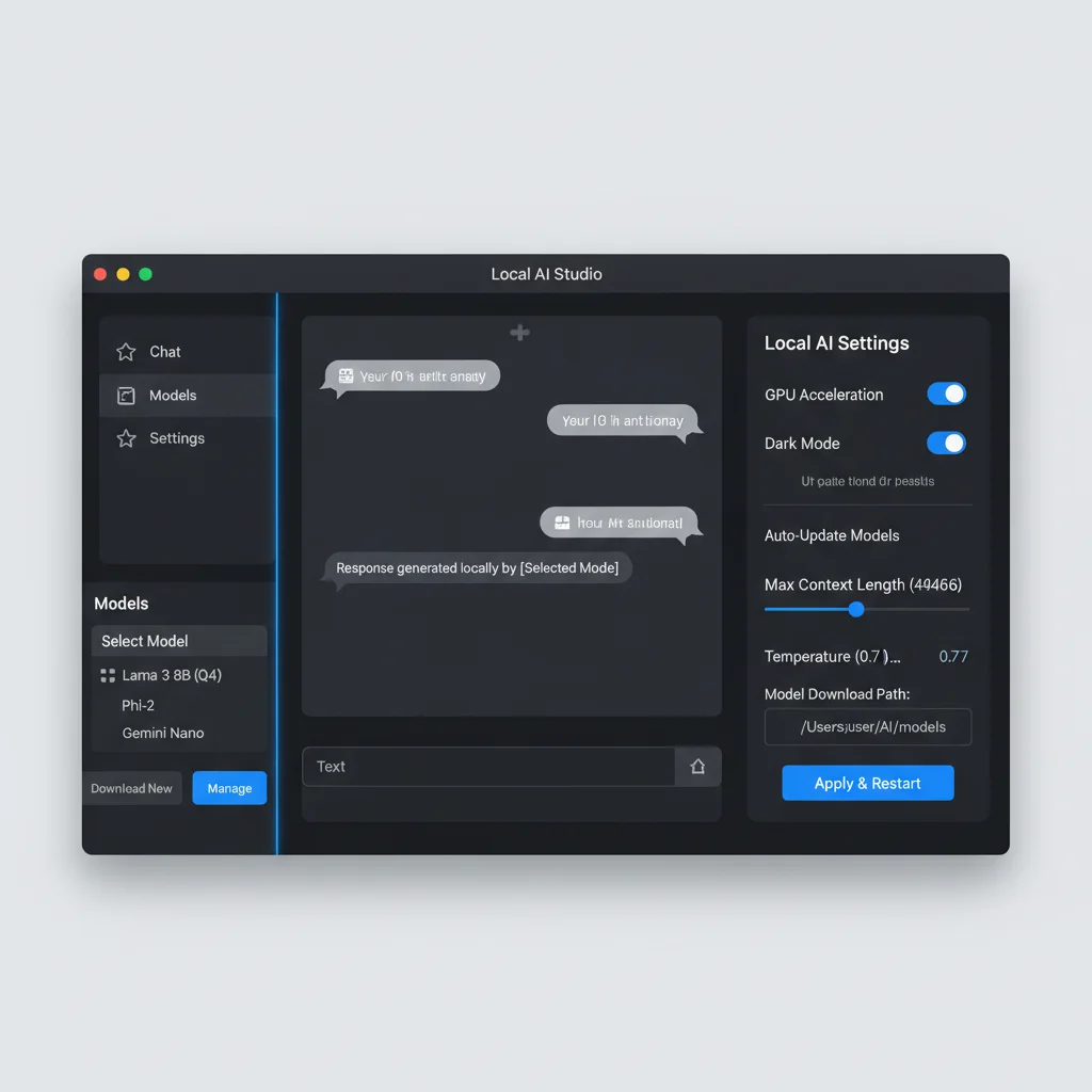 LM Studio 圖形化介面——模型選擇與對話