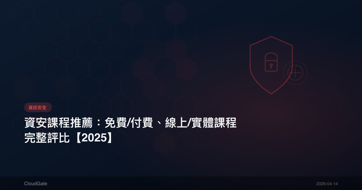 資安課程推薦：免費/付費、線上/實體課程完整評比【2025】