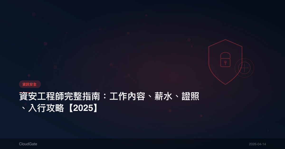 資安工程師完整指南：工作內容、薪水、證照、入行攻略【2025】